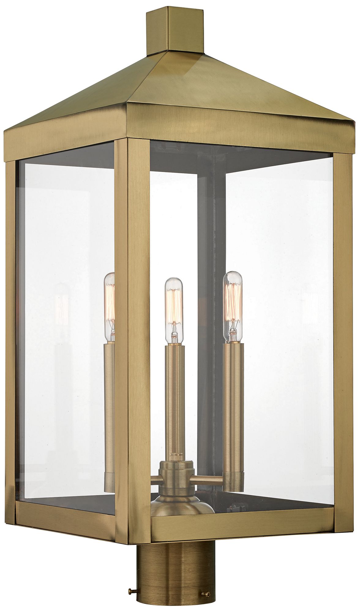 Nyack 24" High Antique Brass Outdoor Post Light