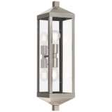 Nyack 24&quot; High Brushed Nickel Outdoor Wall Light