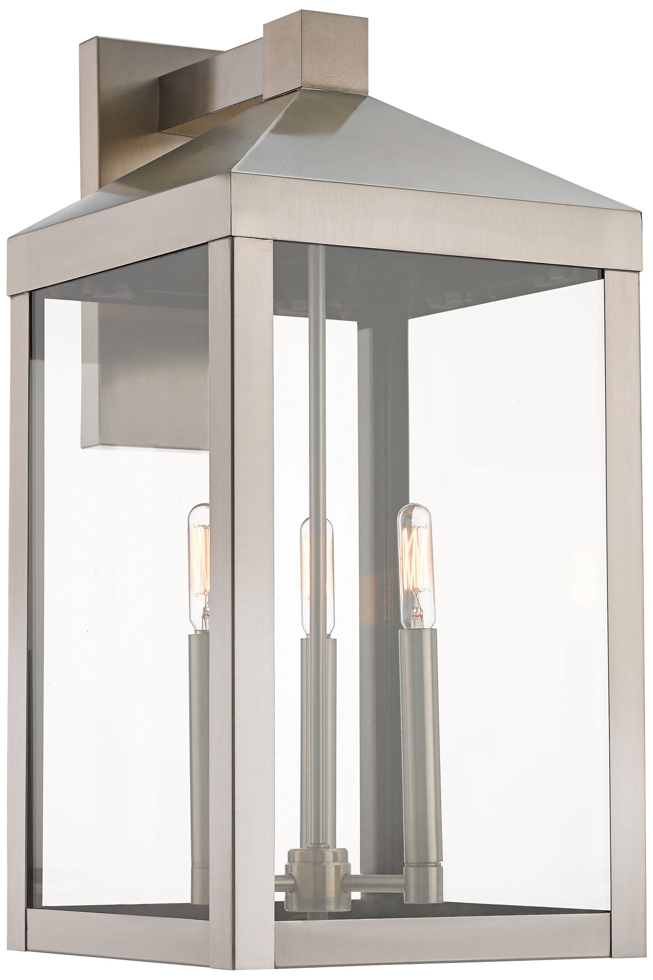 Nyack 21 3/4" High Brushed Nickel Outdoor Wall Light