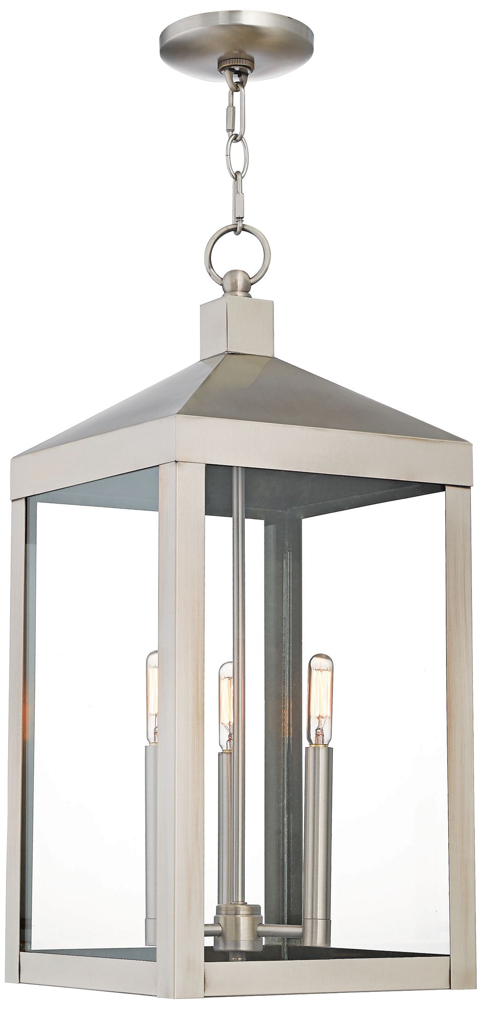 Nyack 24" High Brushed Nickel Outdoor Hanging Light