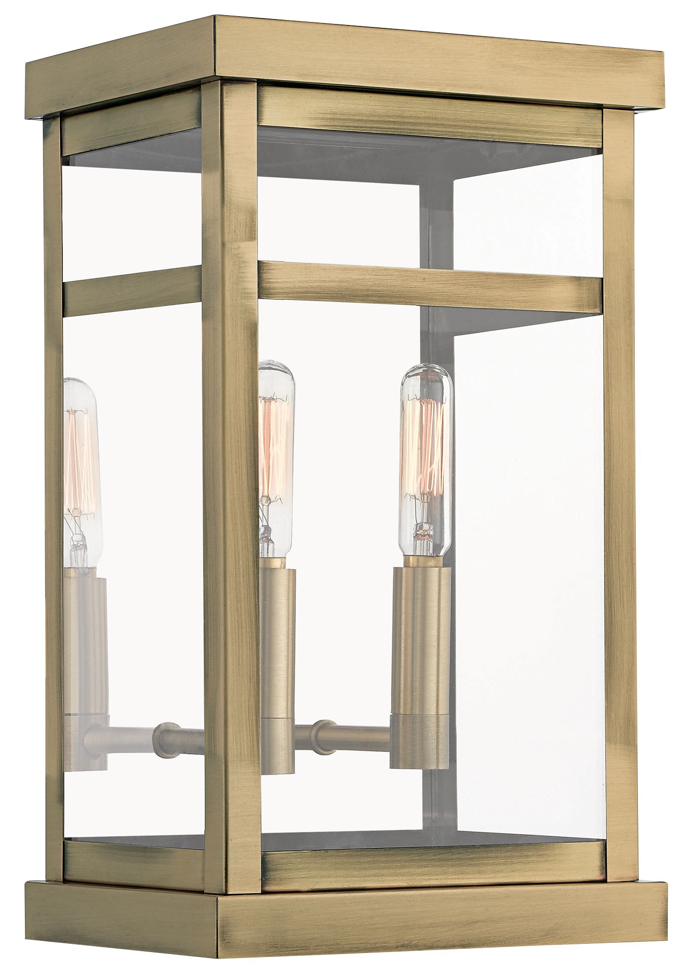 Hopewell 12 3/4"H Antique Brass 2-Light Outdoor Wall Light