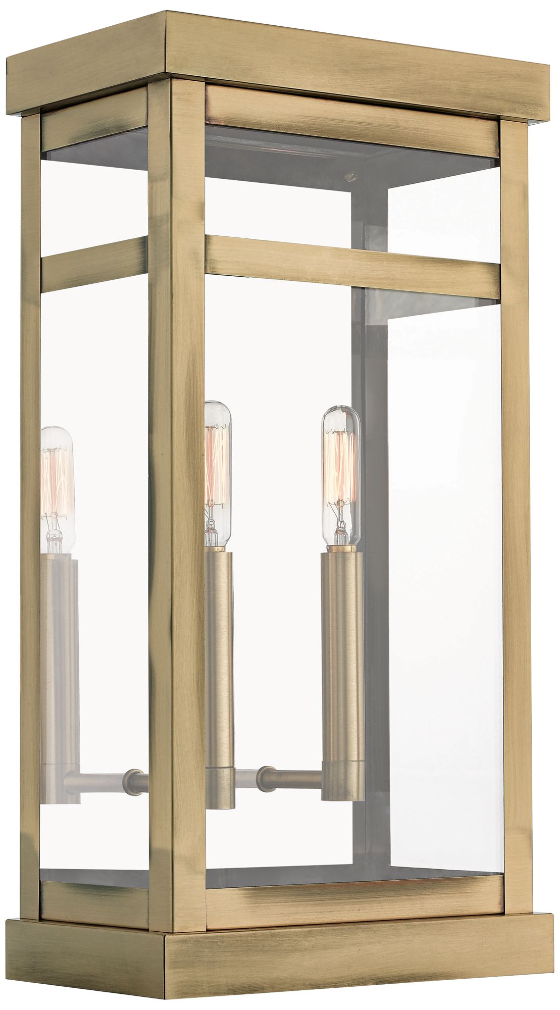 Hopewell 18" High Antique Brass 2-Light Outdoor Wall Light