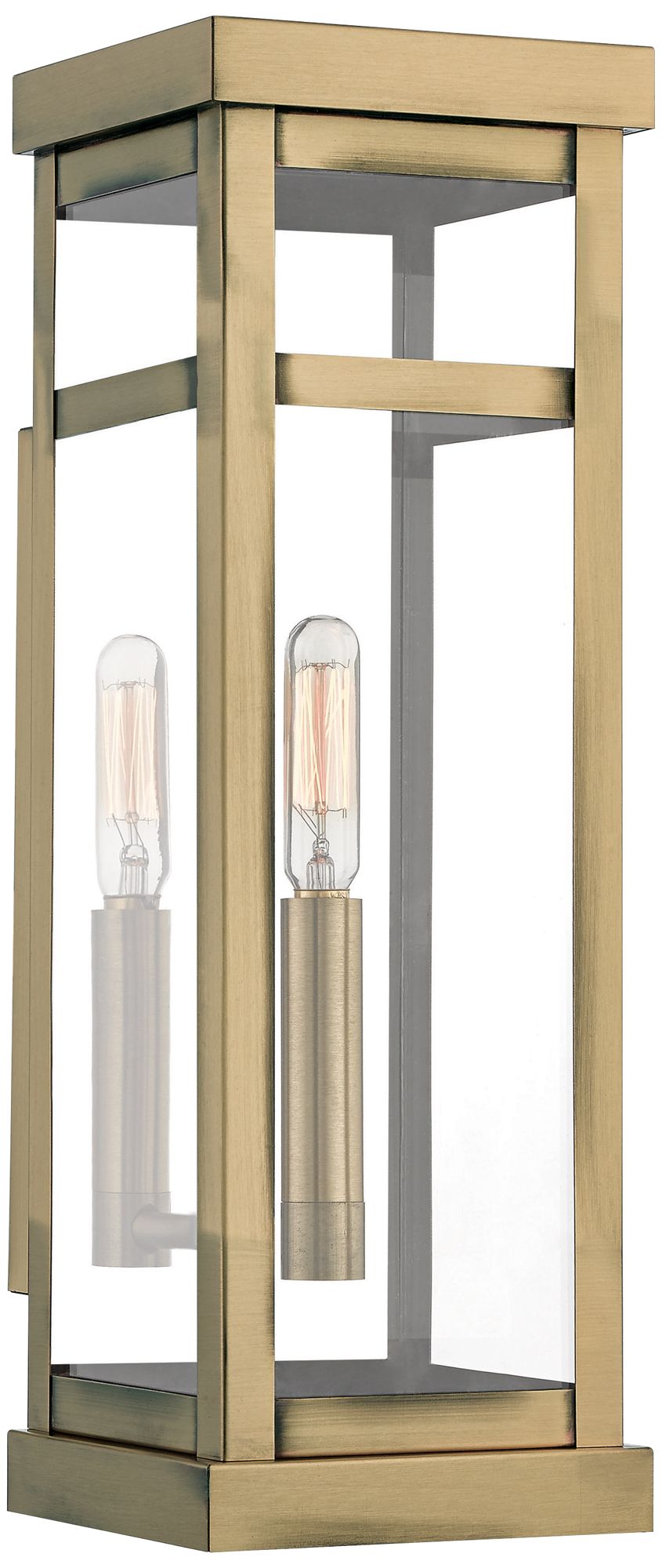 Hopewell 15" High Antique Brass Outdoor Wall Light