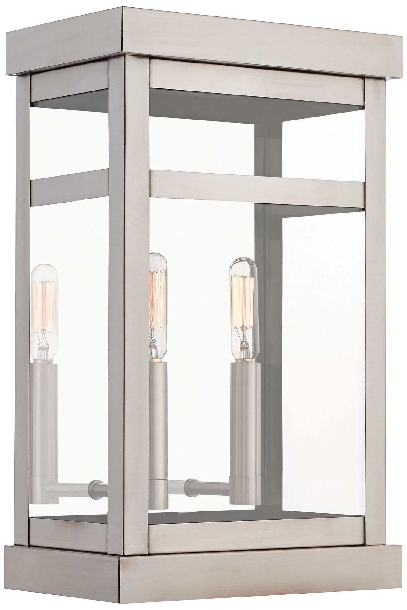 Hopewell 15" High Brushed Nickel 2-Light Outdoor Wall Light