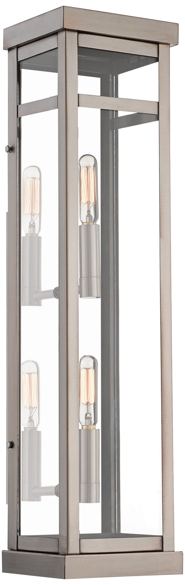 Hopewell 22" High Brushed Nickel 2-Light Outdoor Wall Light