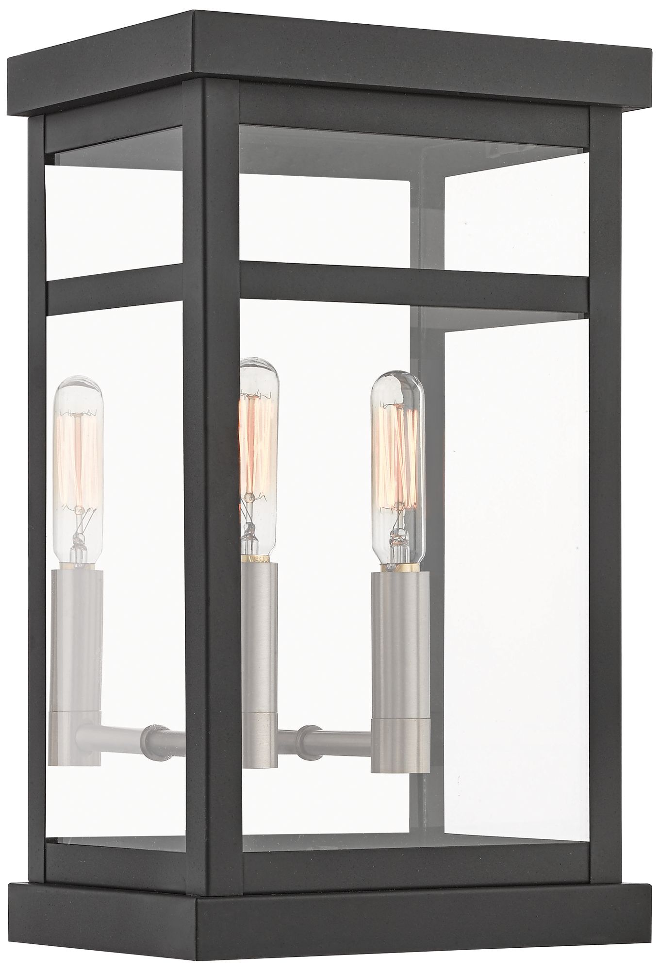 Hopewell 12 3/4" High Black 2-Light Outdoor Wall Light