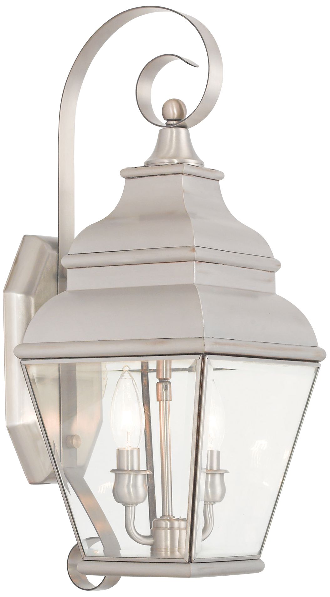 Exeter 21 1/2" High Brushed Nickel Outdoor Wall Light 42M93 Lamps Plus