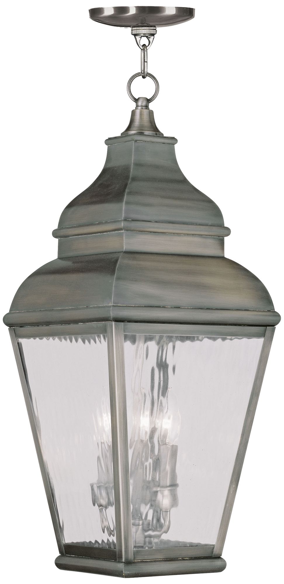 Exeter 25" High Bronze and Water Glass Outdoor Hanging Light