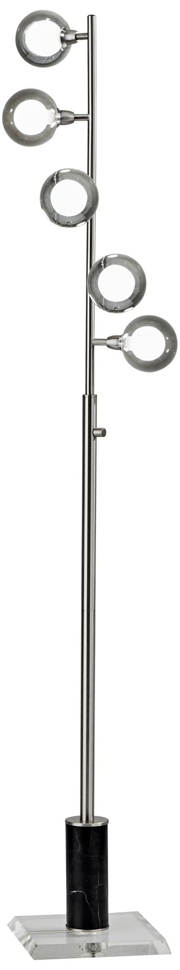 Calder Brushed Steel Modern LED Floor Lamp