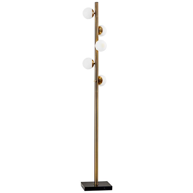 Image 2 Doppler Antique Brass LED Tree Floor Lamp