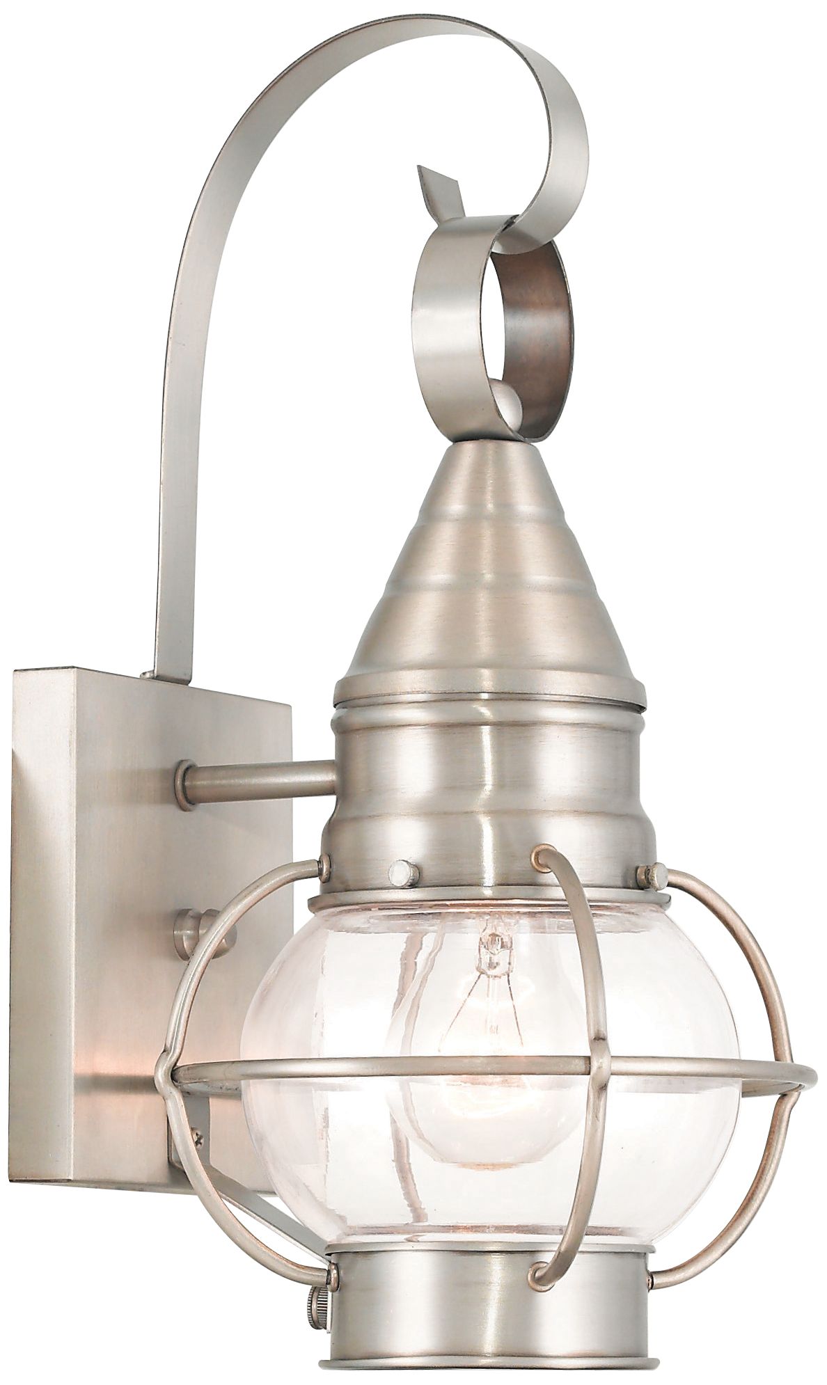 Newburyport 13 3/4" High Brushed Nickel Outdoor Wall Light
