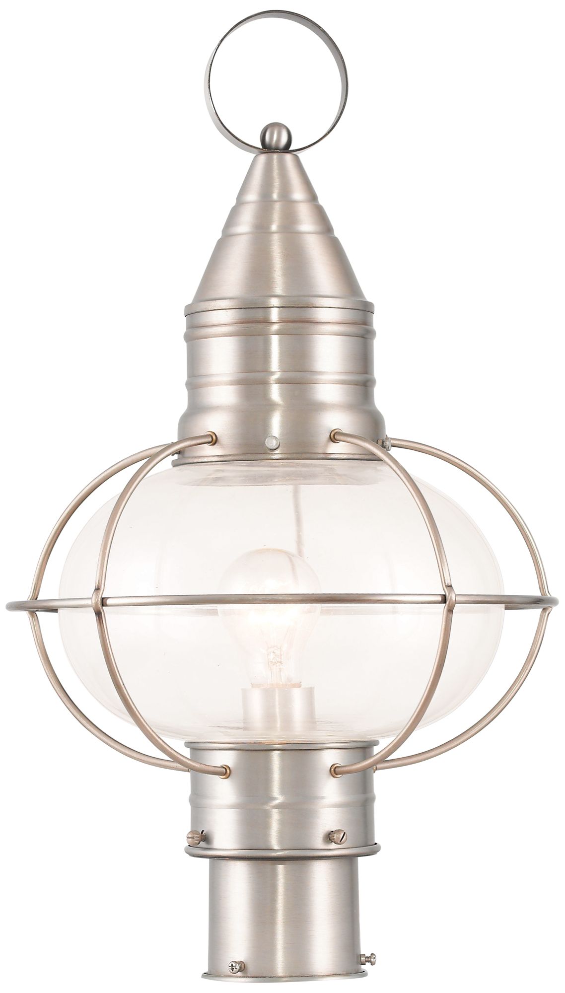 Newburyport 19 3/4"H Brushed Nickel Outdoor Post Light