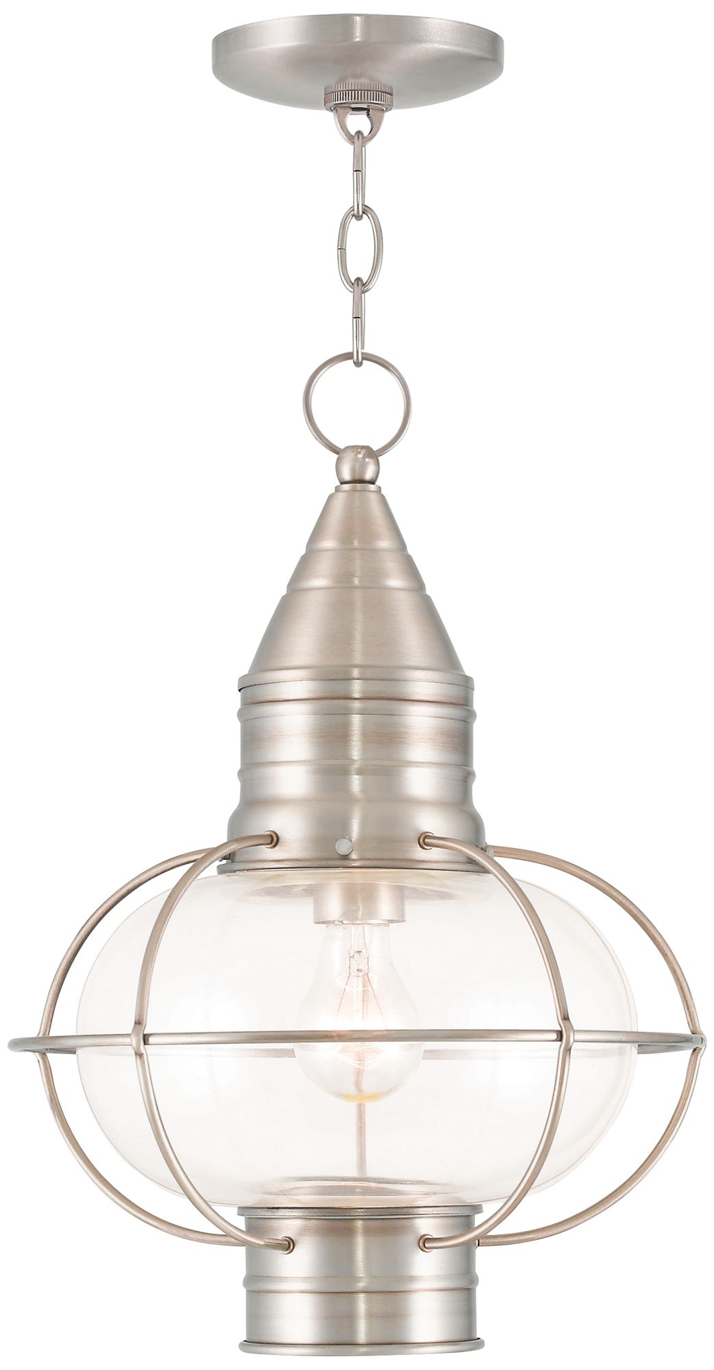 Newburyport 16 3/4"H Brushed Nickel Outdoor Hanging Light
