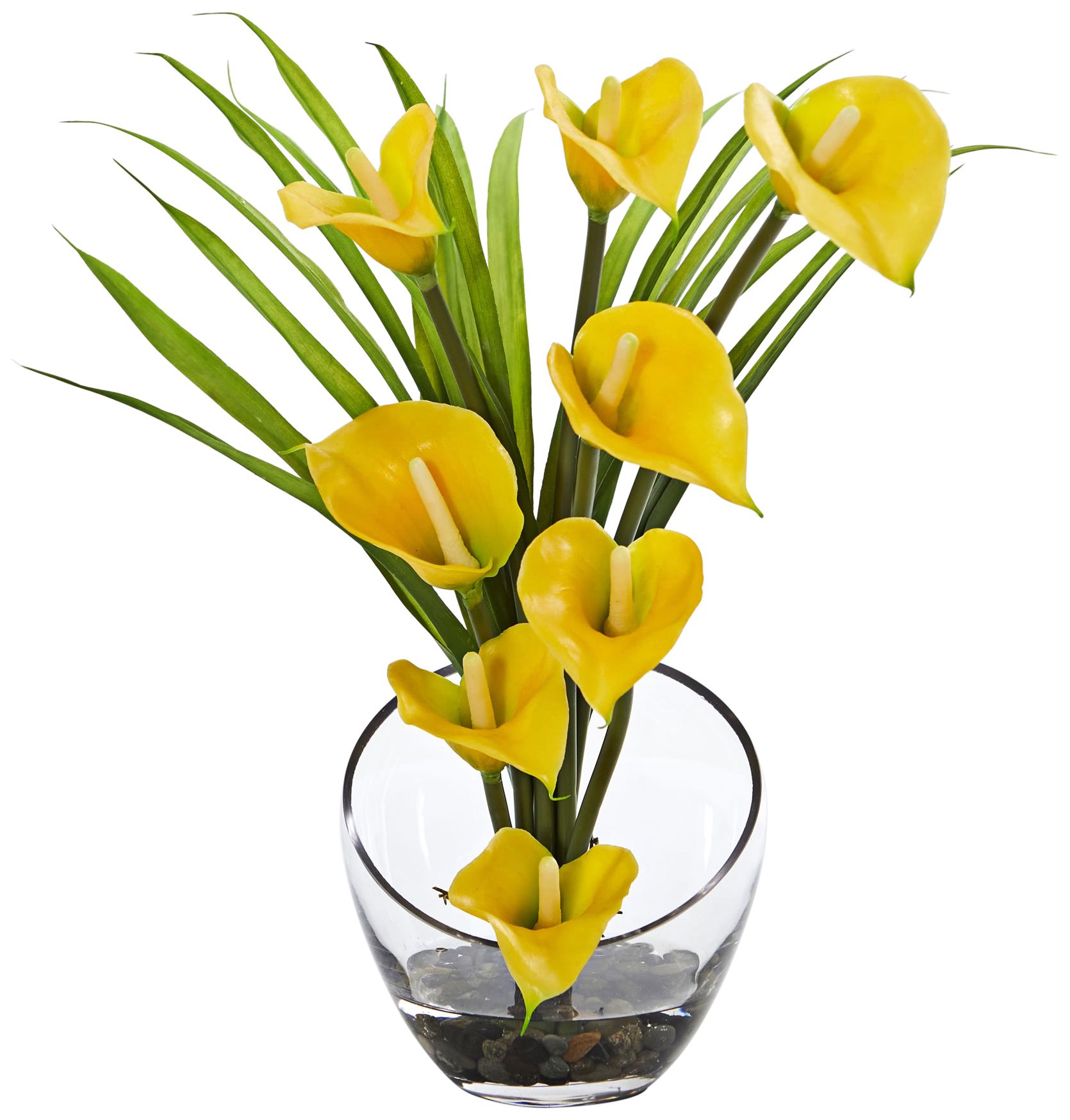 yellow artificial flowers in vase