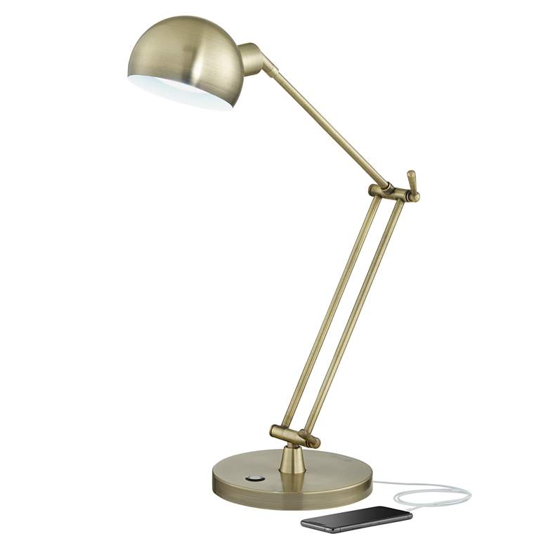 OttLite Refine LED Antique Brass Desk Lamp