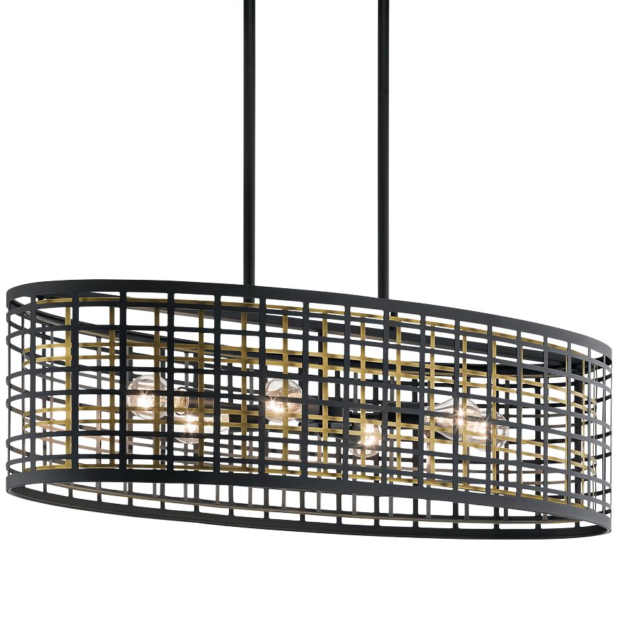 Kichler Aldergate 38" Wide Black 6-Light Oval Pendant