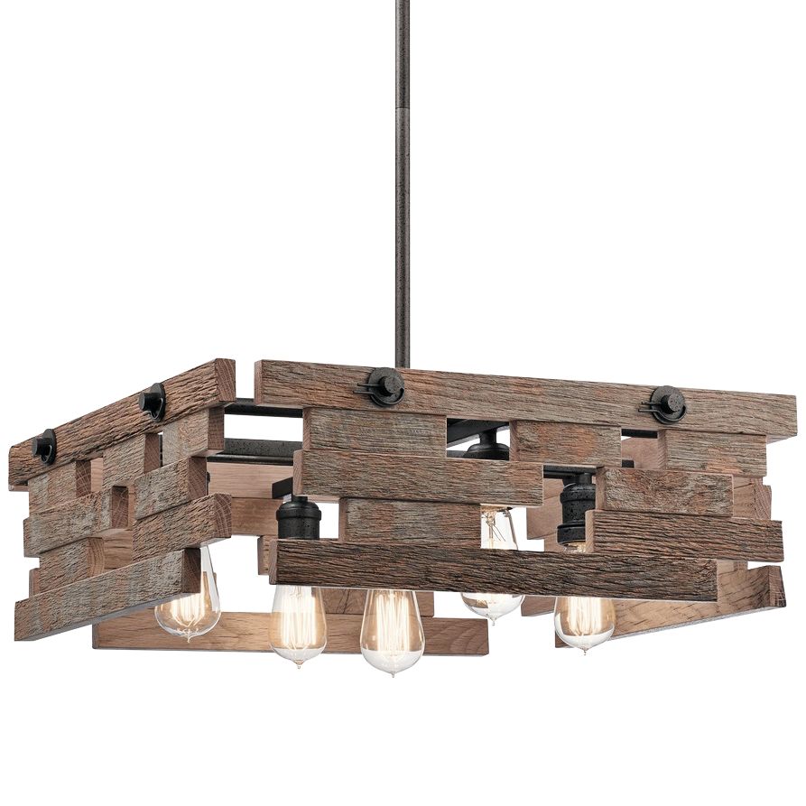 Kichler Cuyahoga Mill 23 1/2"W Anvil Iron 5-Light Pendant