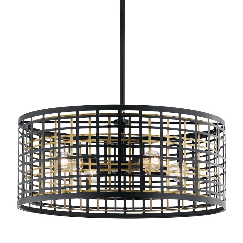 Kichler Aldergate 24" Wide Black 4-Light Round Pendant