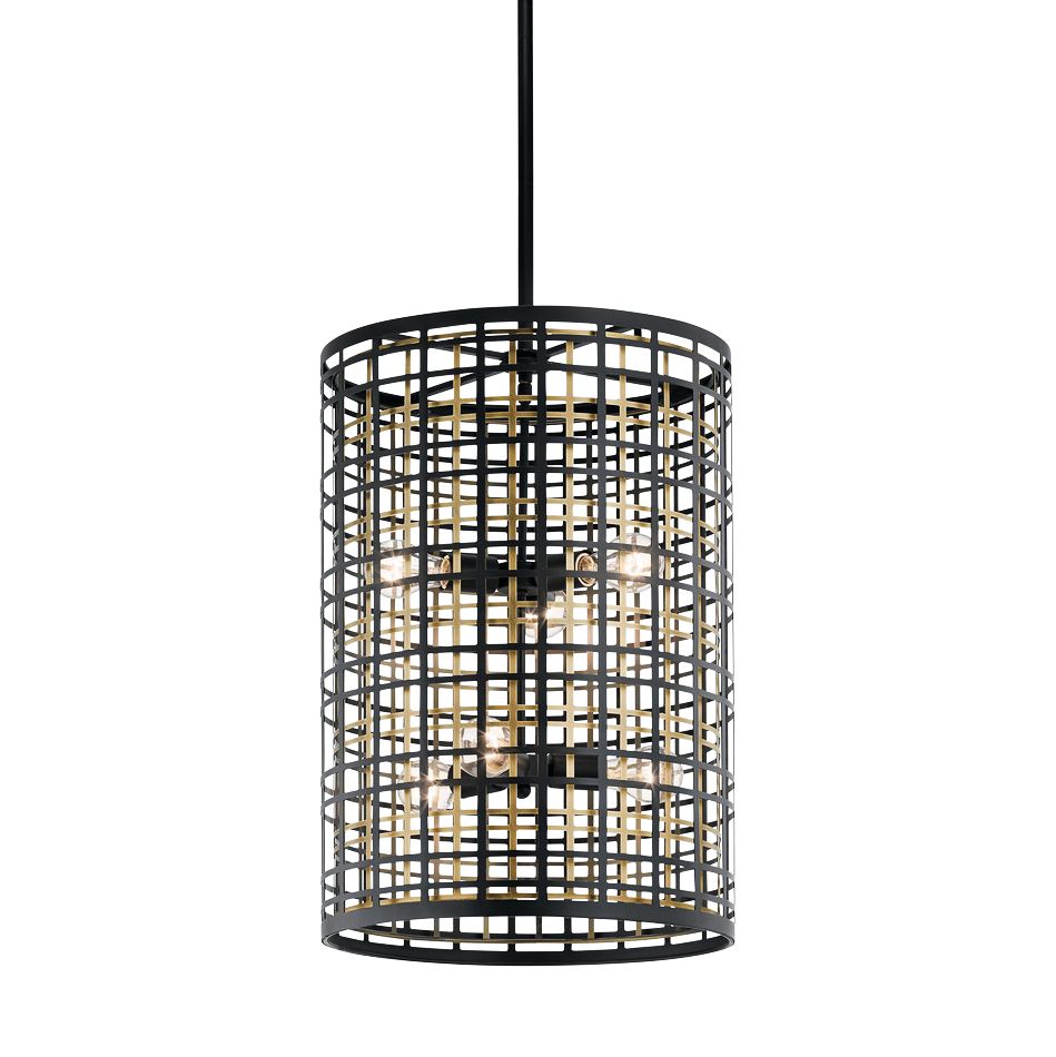 Kichler Aldergate 16" Wide Black 6-Light Foyer Pendant