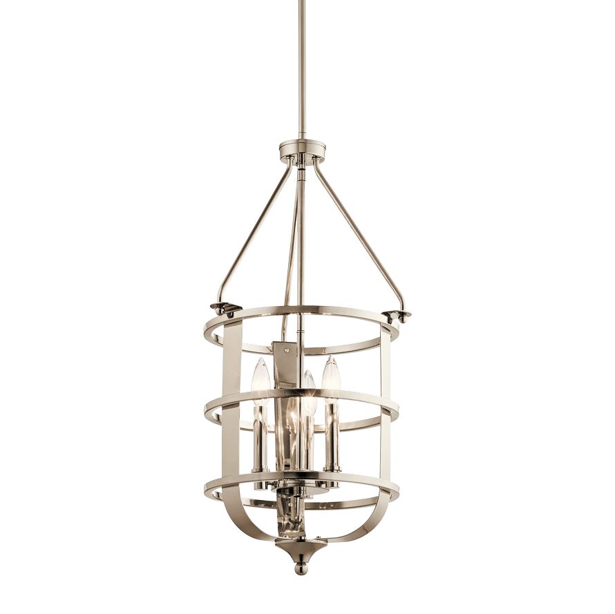 Kichler Chatham 14"W Polished Nickel 3-Light Foyer Pendant