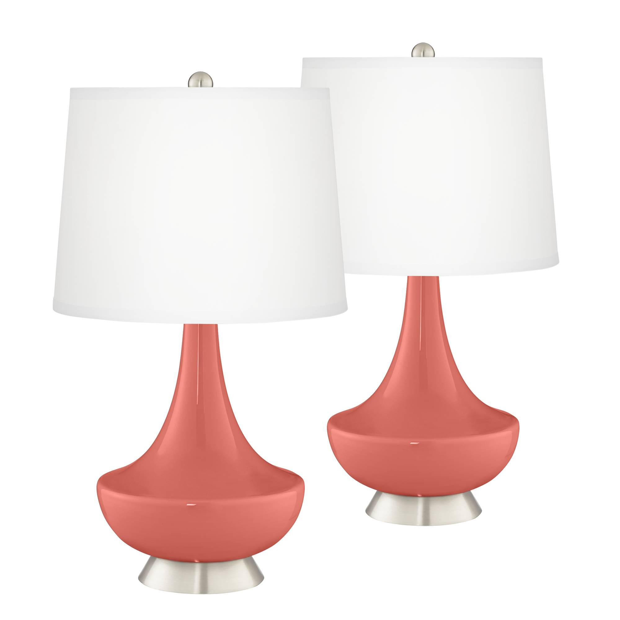 Modern Table Lamps Set of 2 Coral Reef Glass for Living Room Family