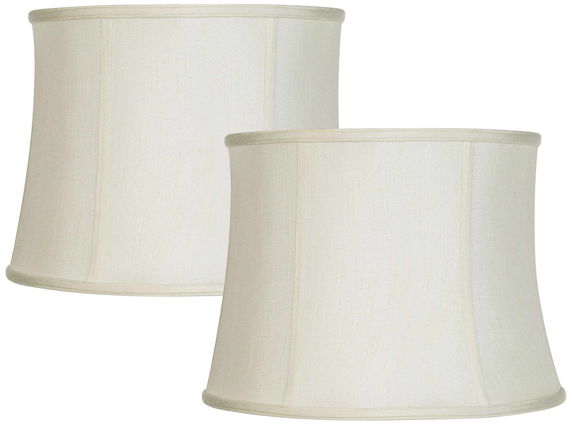 Set of 2 Creme White Lamp Shades 14x16x12 (Spider)