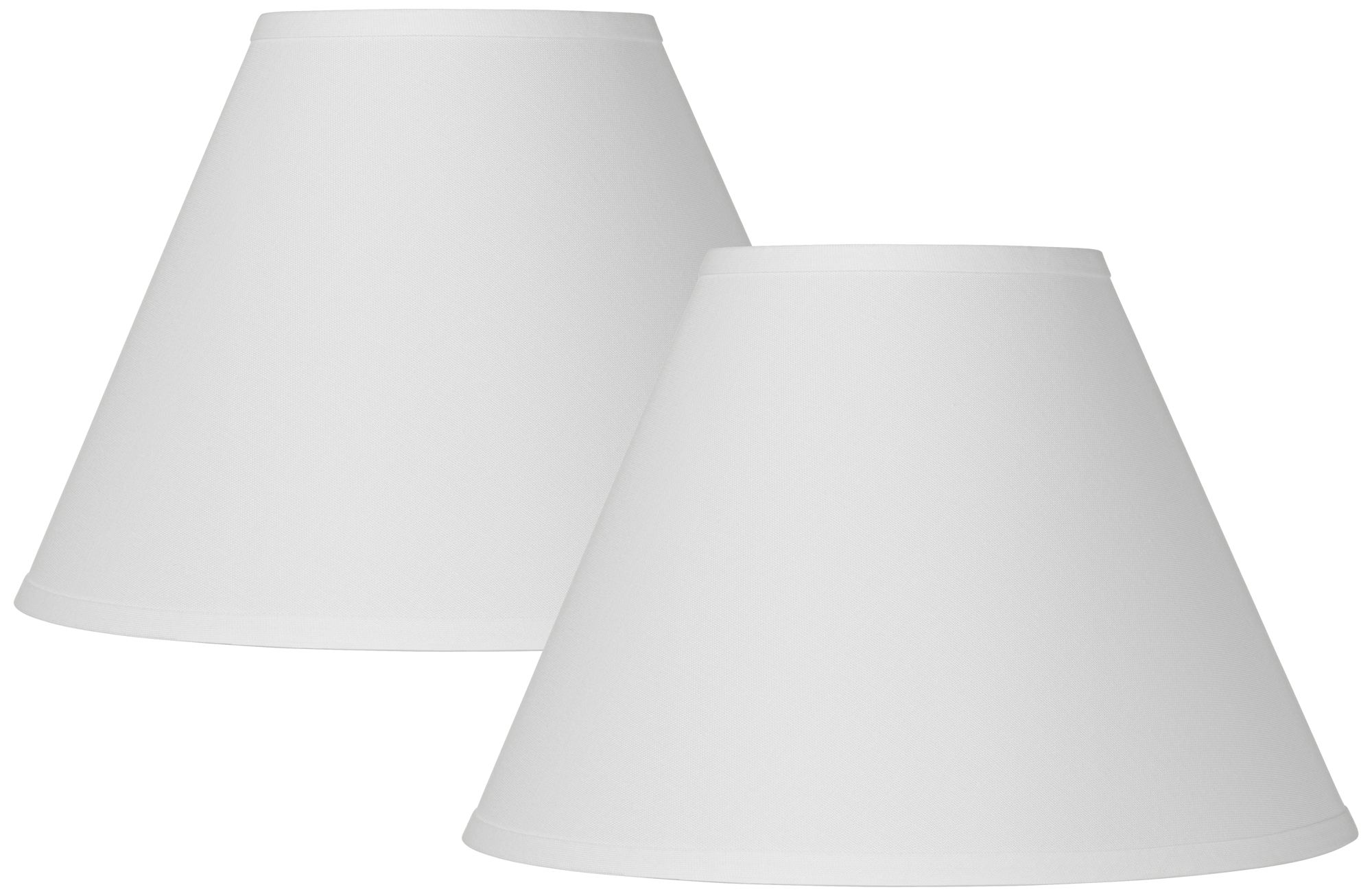 Set of 2 Antique White Linen Shades 6.5x15x10.75 (Spider)