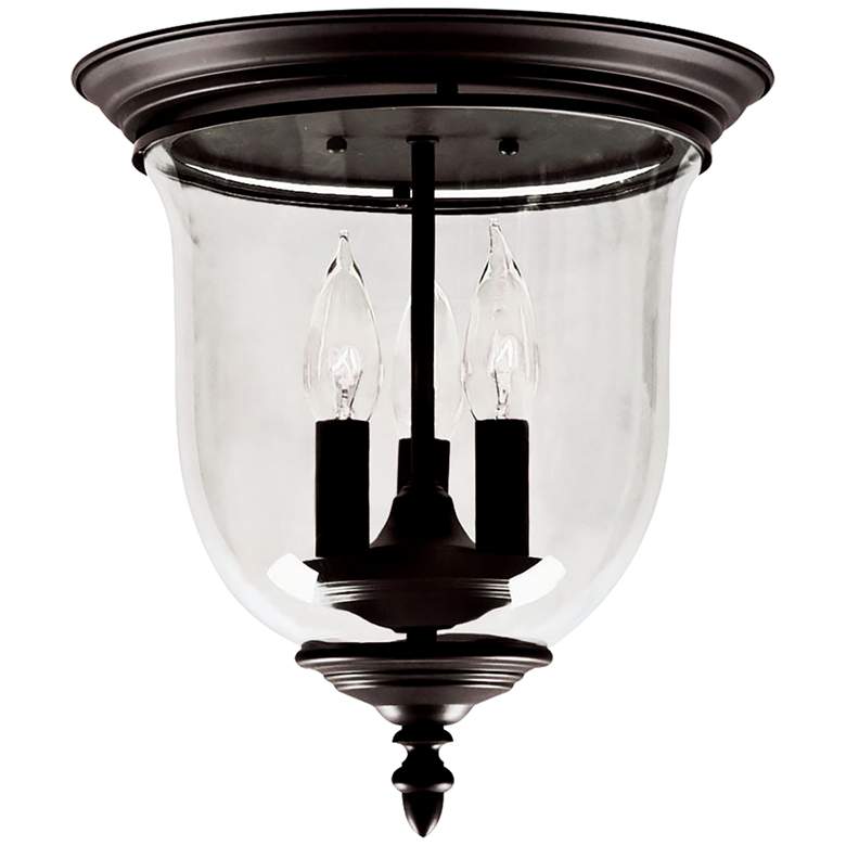 Image 2 Legacy 11 1/2"W Bronze and Glass 3-Light Ceiling Light