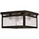 Milford 11"W Bronze and Seeded Glass 4-Light Ceiling Light