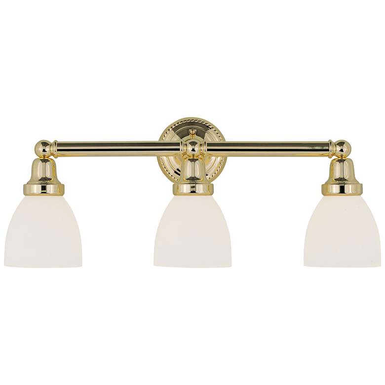 Classic 24 1/4&quot; Wide Polished Brass 3-Light Bath Light