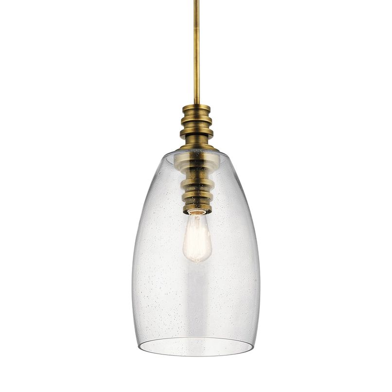 Kichler Lakum 10" Wide Natural Brass Mini Pendant