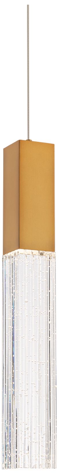 Modern Forms Cinema 16"h X 2"w 1-light Mini-pendant In Aged Brass