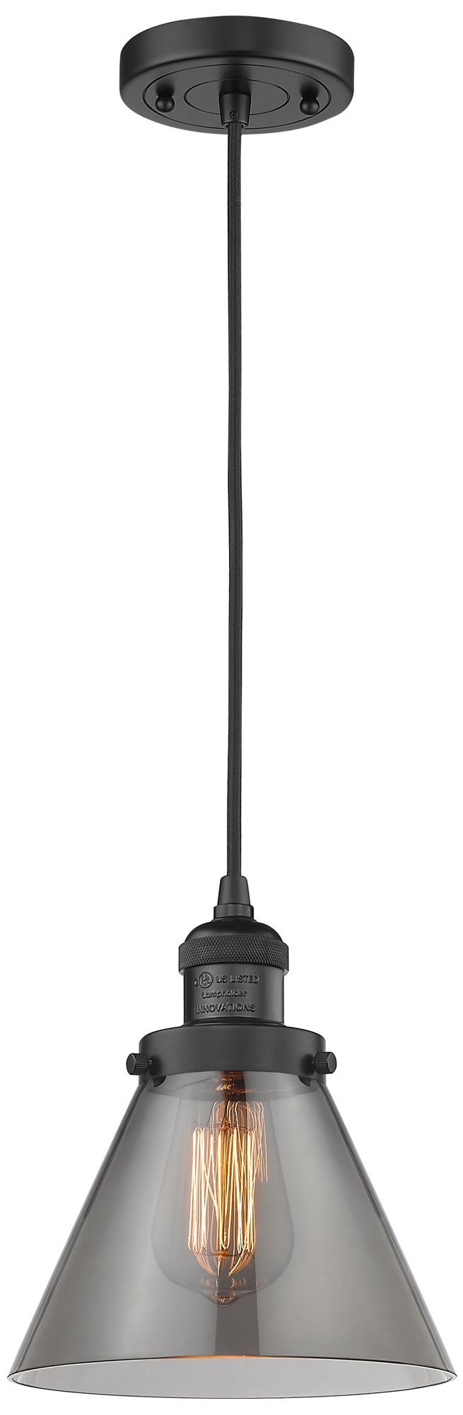 Innovations Lighting Franklin Restoration Cone 8" Led Mini Pendant - Matte Black - Plated S
