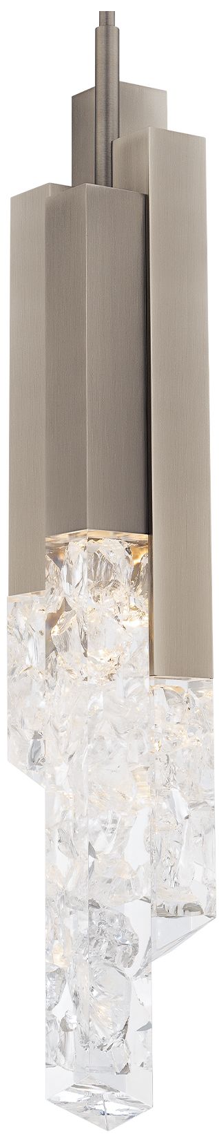 Modern Forms Montage 32"h X 4.5"w 1-light Mini-pendant In Brushed Nickel
