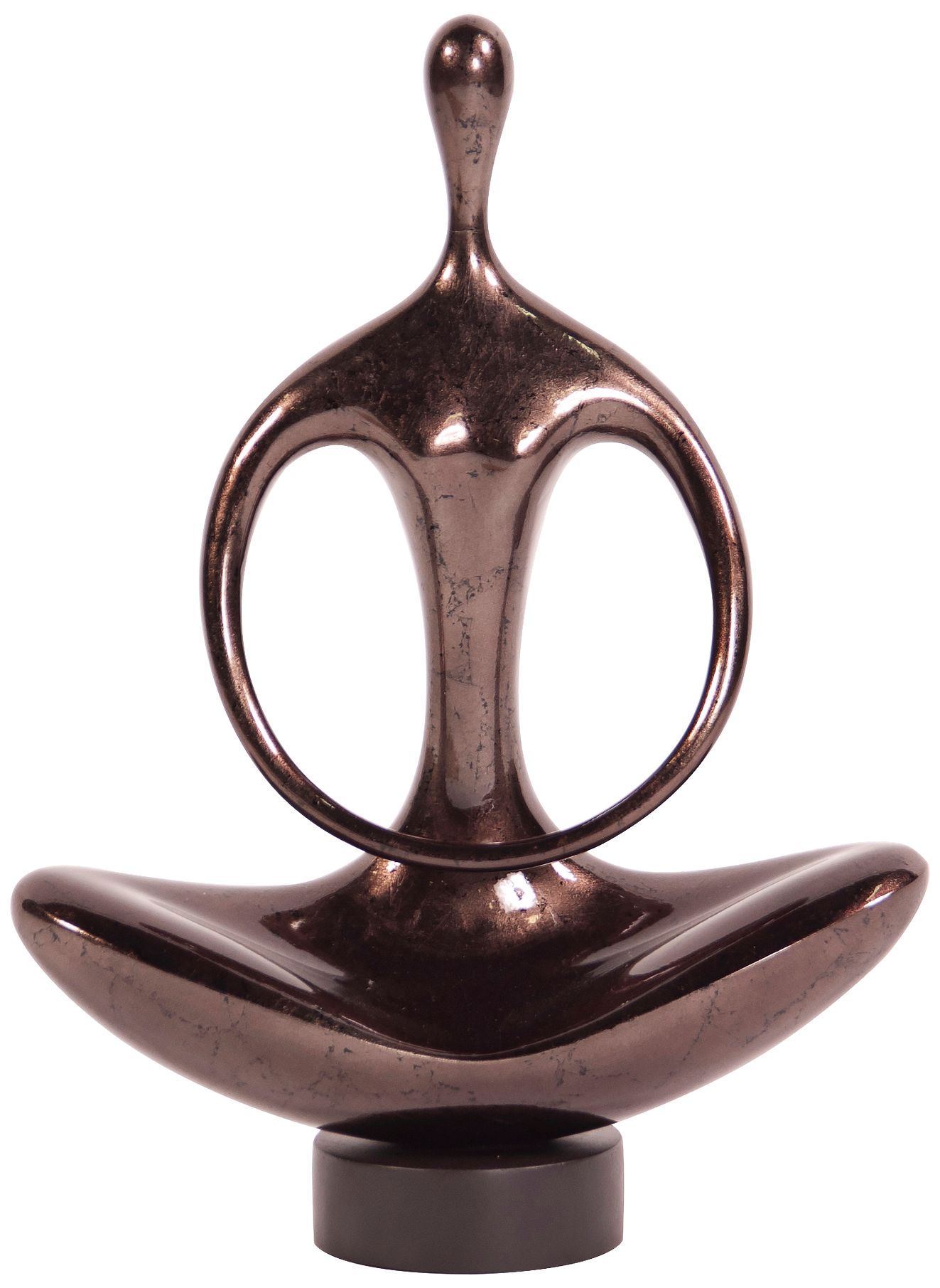 Pewter Lacquer 15" High Abstract Yoga Silhouette Sculpture