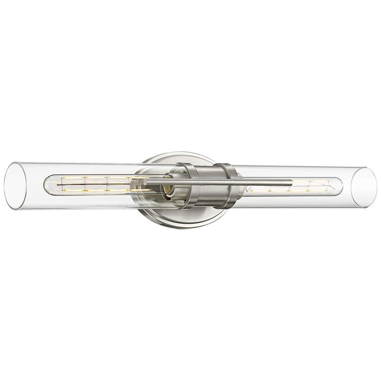 Image 2 Abron 24" Wide Glass and Brushed Nickel LED Bath Bar