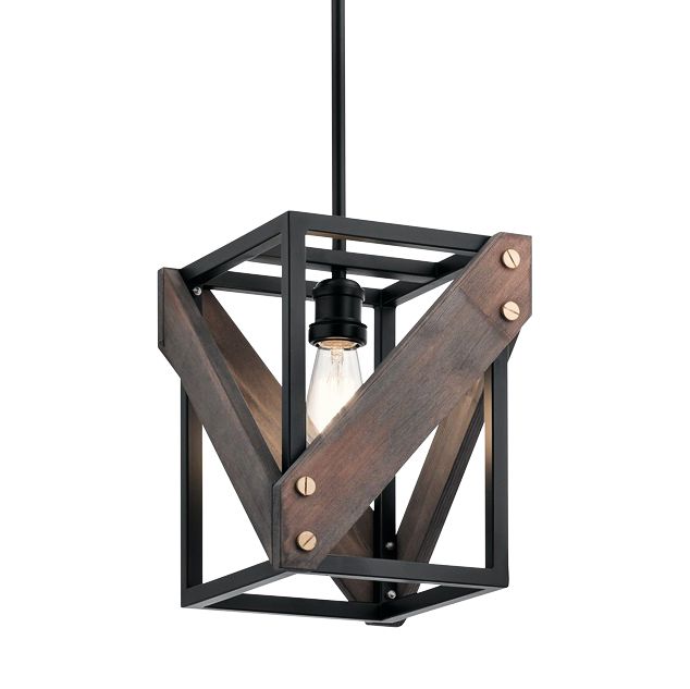 Kichler Fulton Cross 10 1/4" Wide Black Mini Pendant