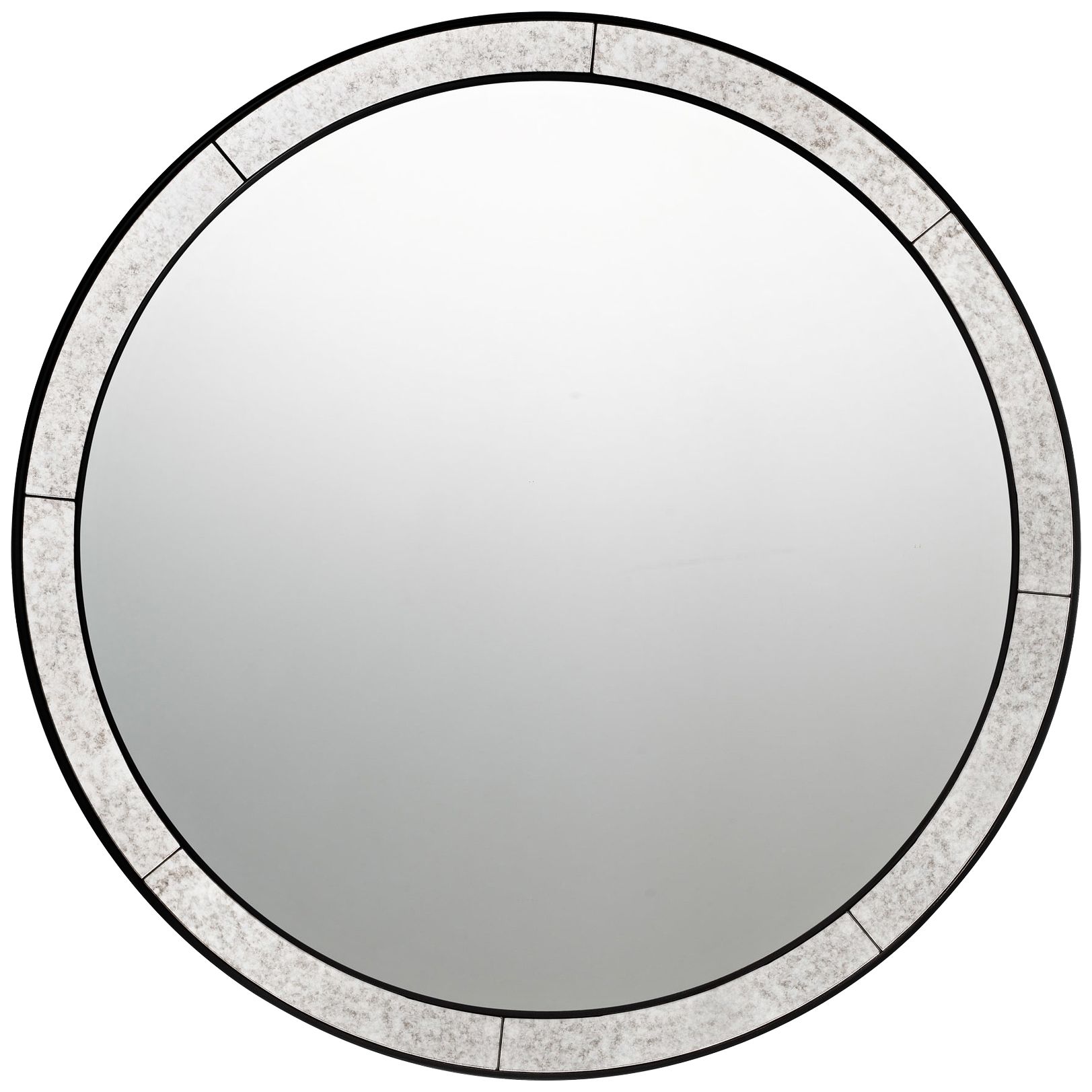 Quoizel Revival Black 30" Round Wall Mirror