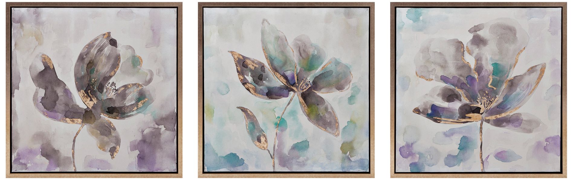 Larissa 24" Square 3-Piece Framed Canvas Wall Art Set