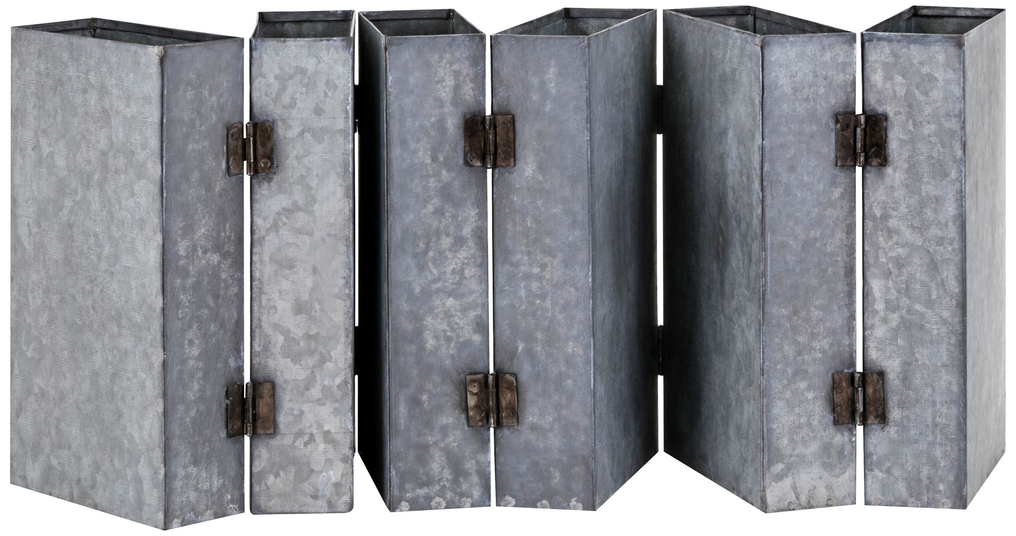 Alicia Gray Metal 12 1/2" Wide Accordion Vase