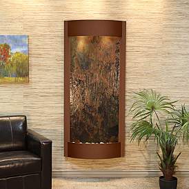 Pacifica Waters 69&quot;H Brown Stone Modern Wall Fountain