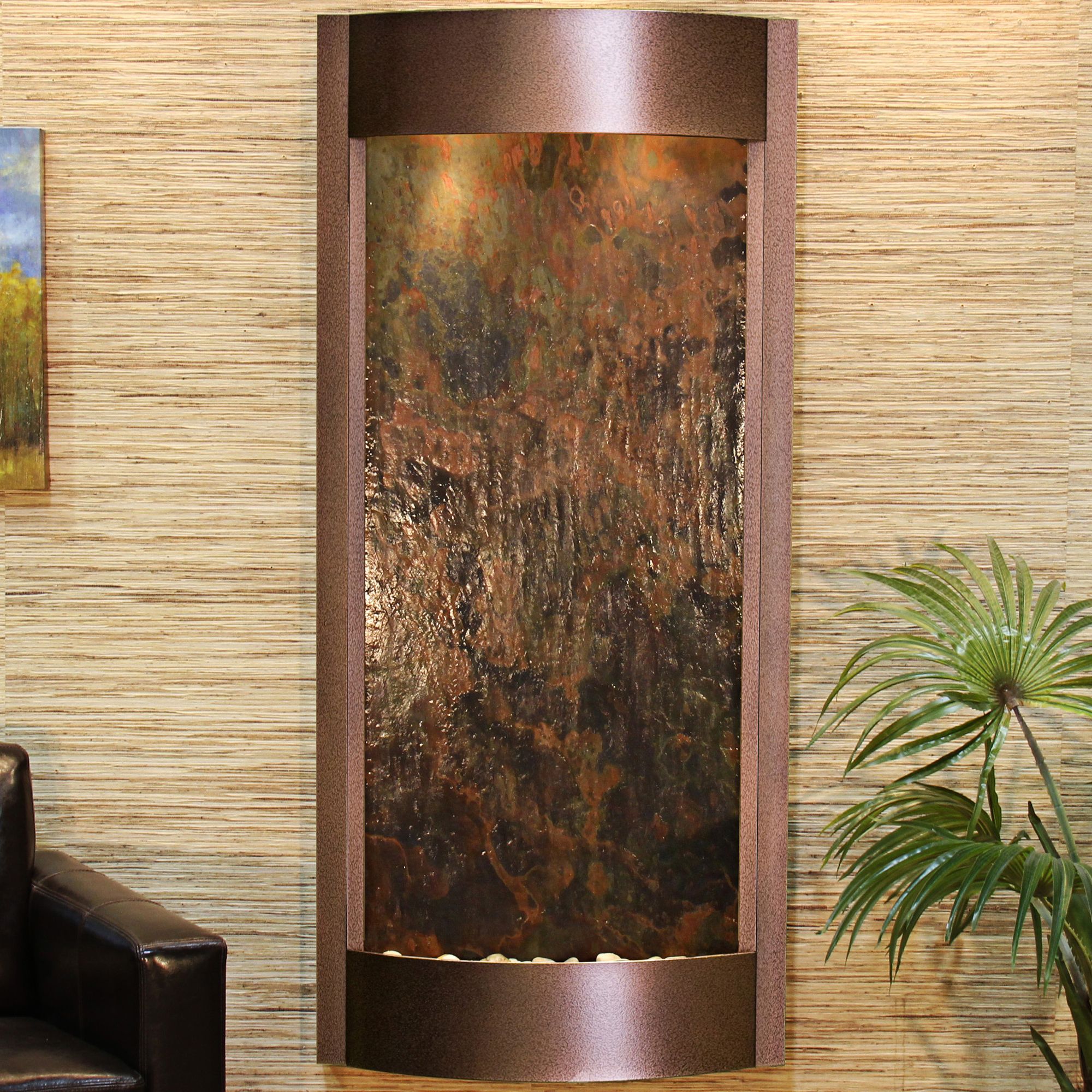 Pacifica Waters 69"H Multi-Color Stone Copper Vein Fountain