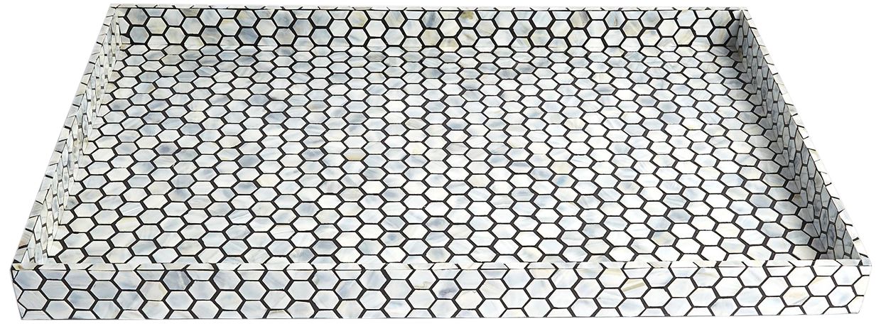 Mother of Pearl Honeycomb Small Rectangular Tray