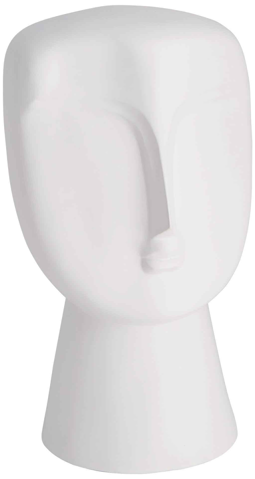 Modernist Bust 16 3/4" High Matte White Ceramic Statue