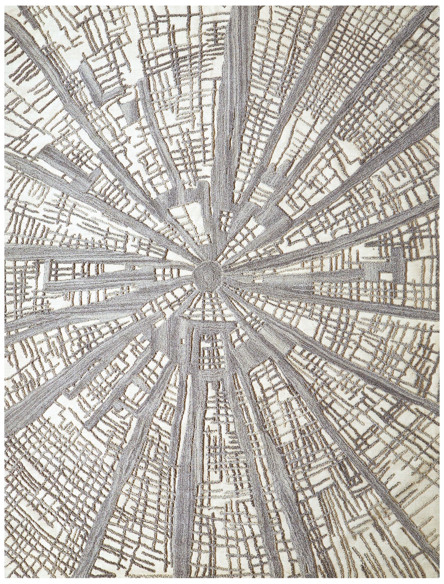 Vortex Gray and Ivory Wool Area Rug 