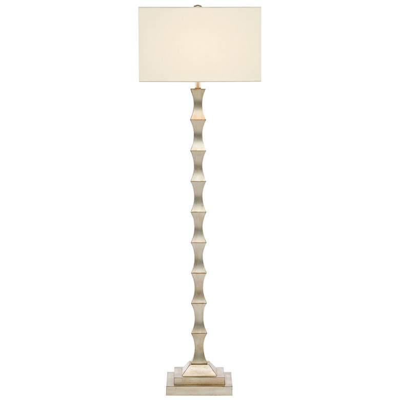 Image 2 Currey and Company Lyndhurst Silver Leaf Floor Lamp