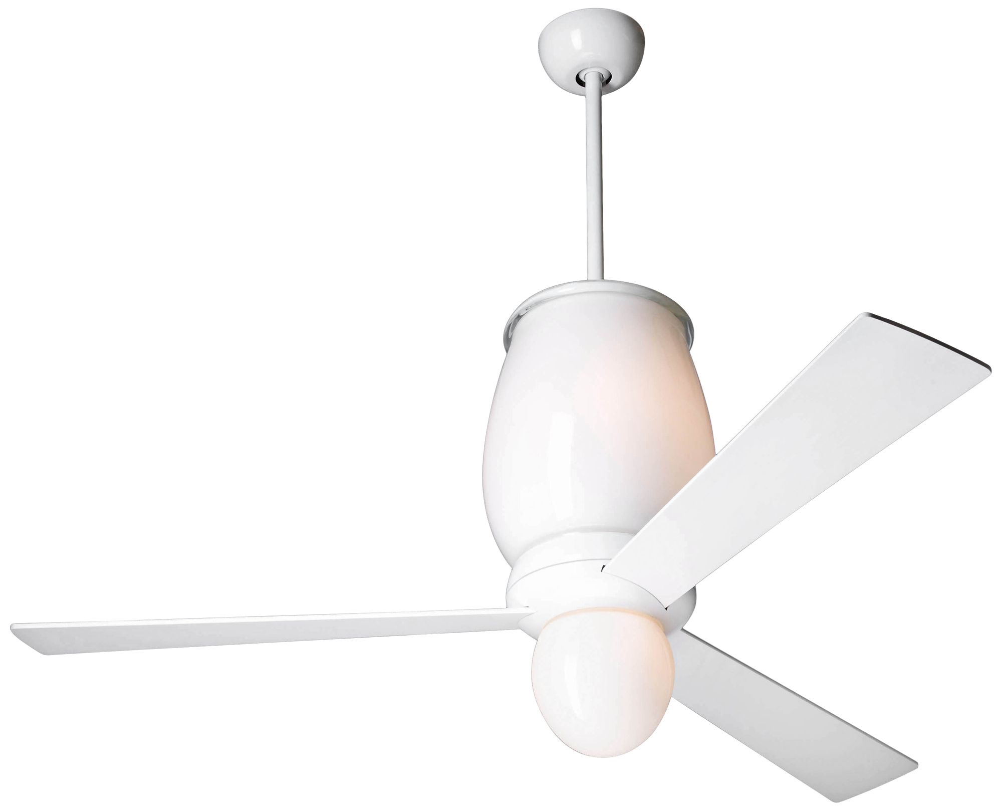 52" Modern Fan Lumina Gloss White LED Ceiling