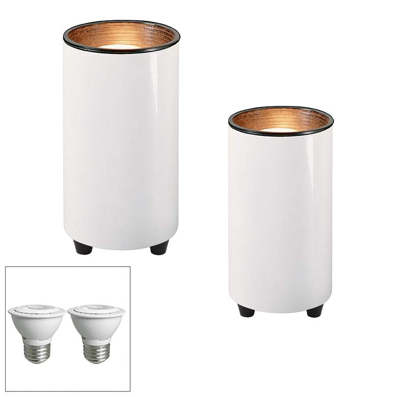 White 6 1/2&quot; High LED Mini Can Accent Spot Light Set of 2