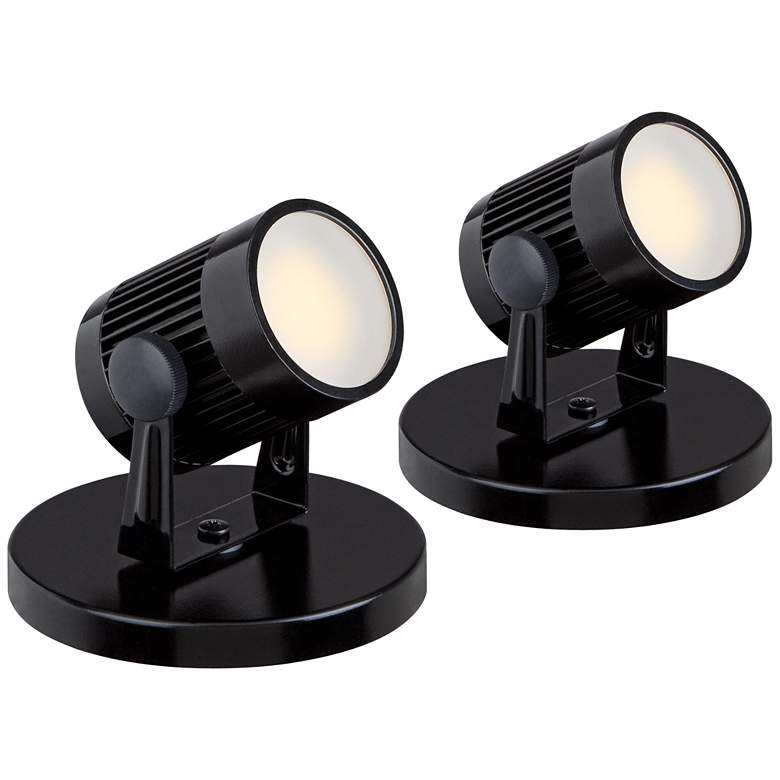 Downey 2 3/4&quot; High LED Mini-Uplight in Black Set of Two