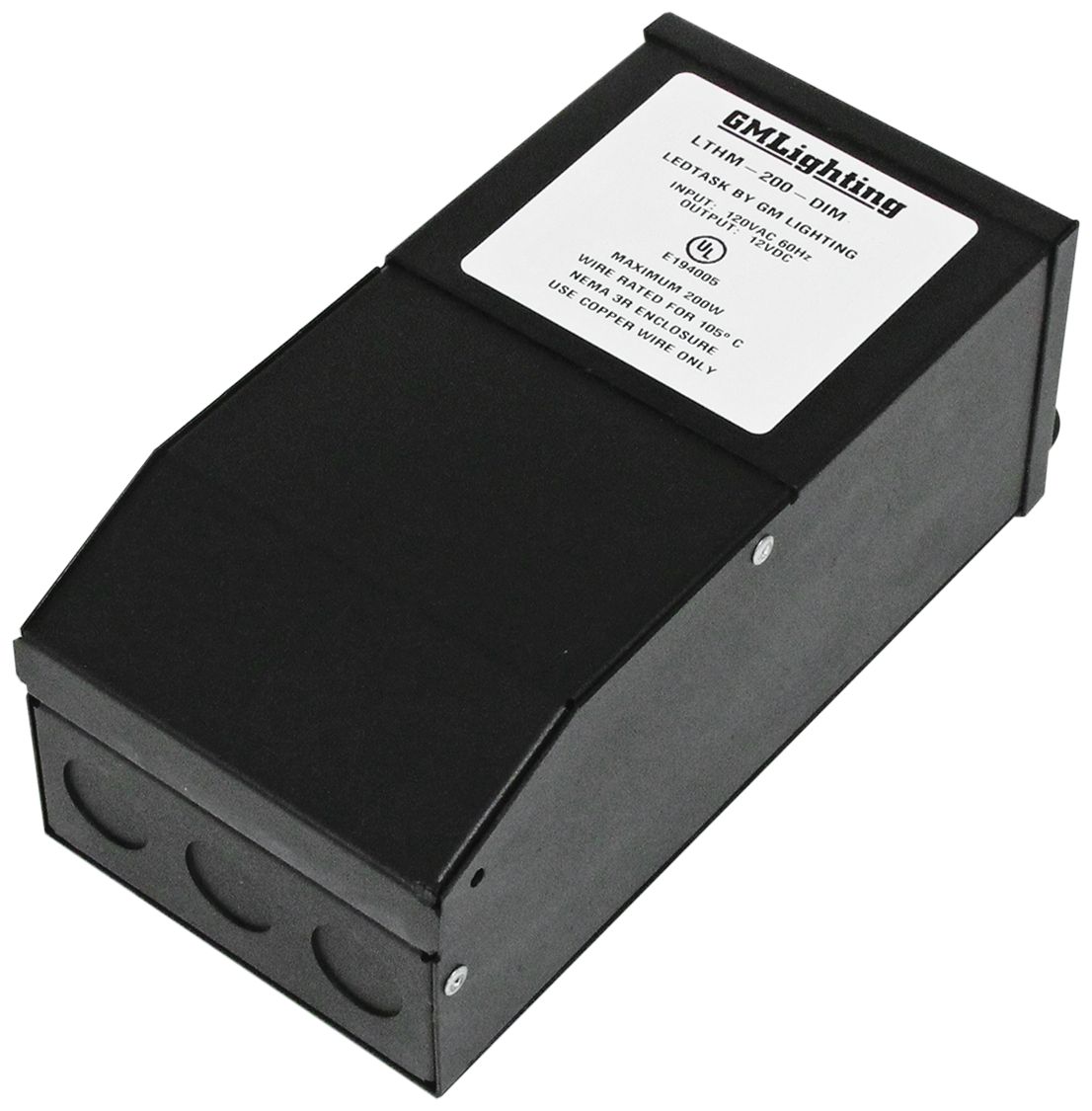 Fair 4.1" Wide Black 24VDC 200W LED Dimmable Power Supply